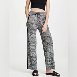 Live the Process “Marl” black grey knit lounge casual track pants w pockets S